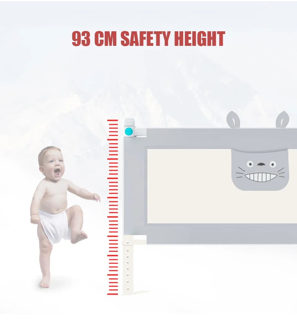 Barrera de seguridad infantil para cama – Ajustable con rieles - imagen 5