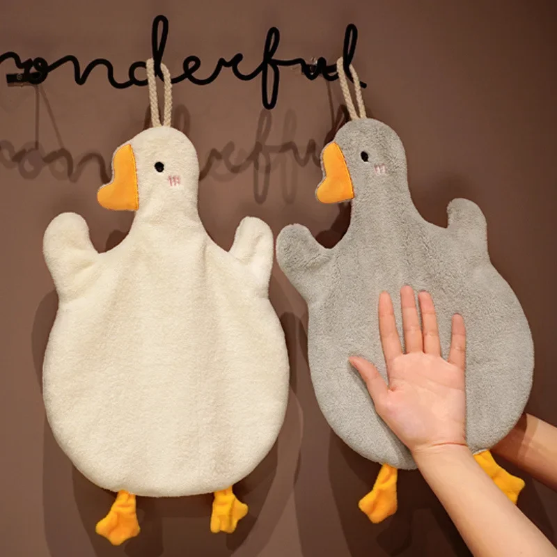 Toalla de mano infantil colgante con pato de caricatura secado rápido - imagen 3