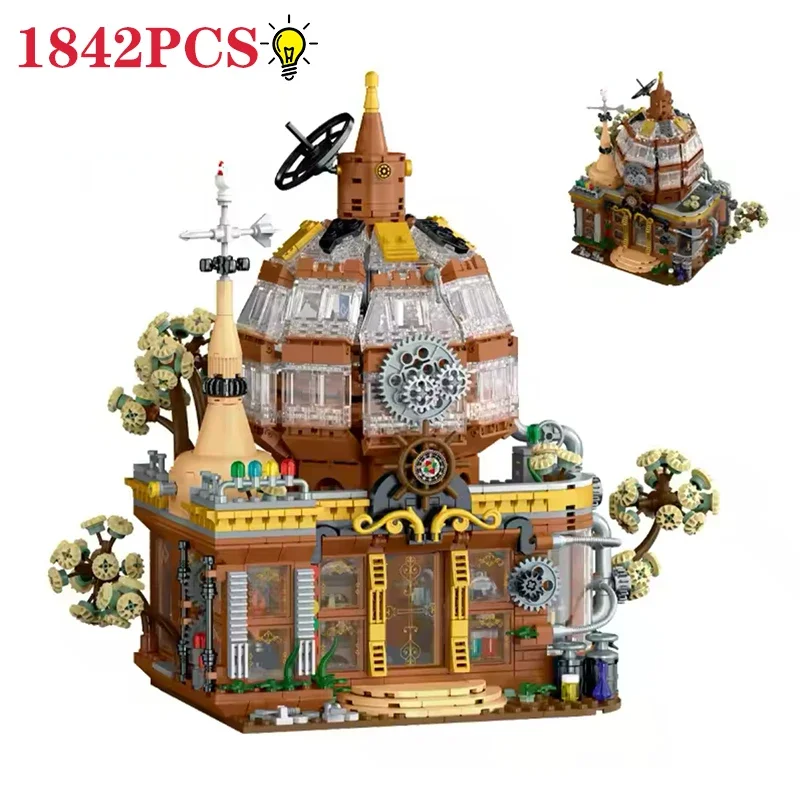 Set bloques de construcción steampunk tienda mágica con luz urbana - imagen 3