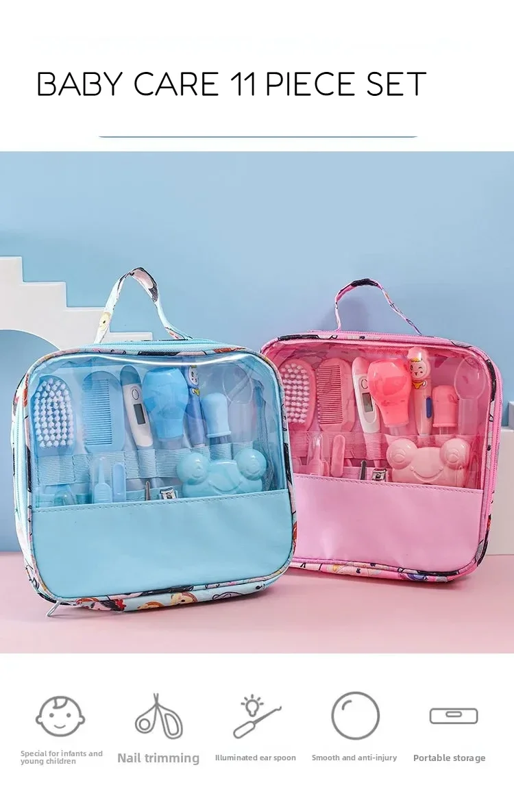 Set de cuidado para bebés con herramientas organizadas