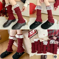 Calentadores rojos para niña – Estilo Lolita Invierno