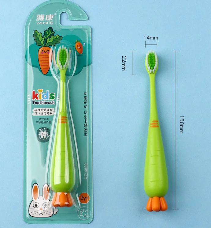 Cepillo de dientes de zanahoria detalle