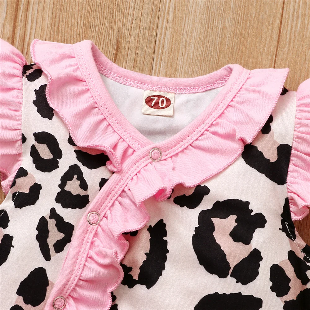 Mono leopardo para niña – Pelele suave con diadema - imagen 2