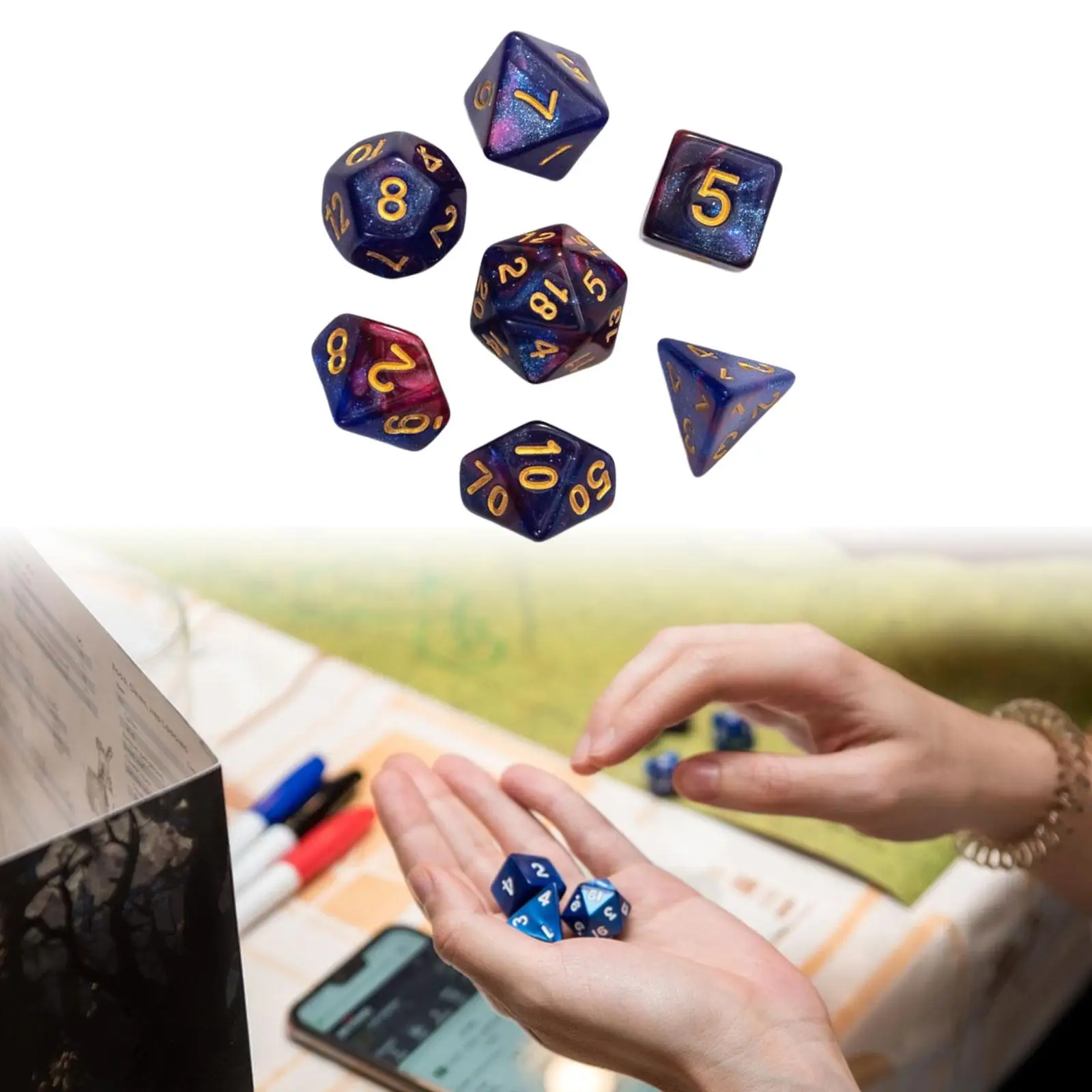 Dados poliédricos acrílicos de colores para juegos de mesa - imagen 5
