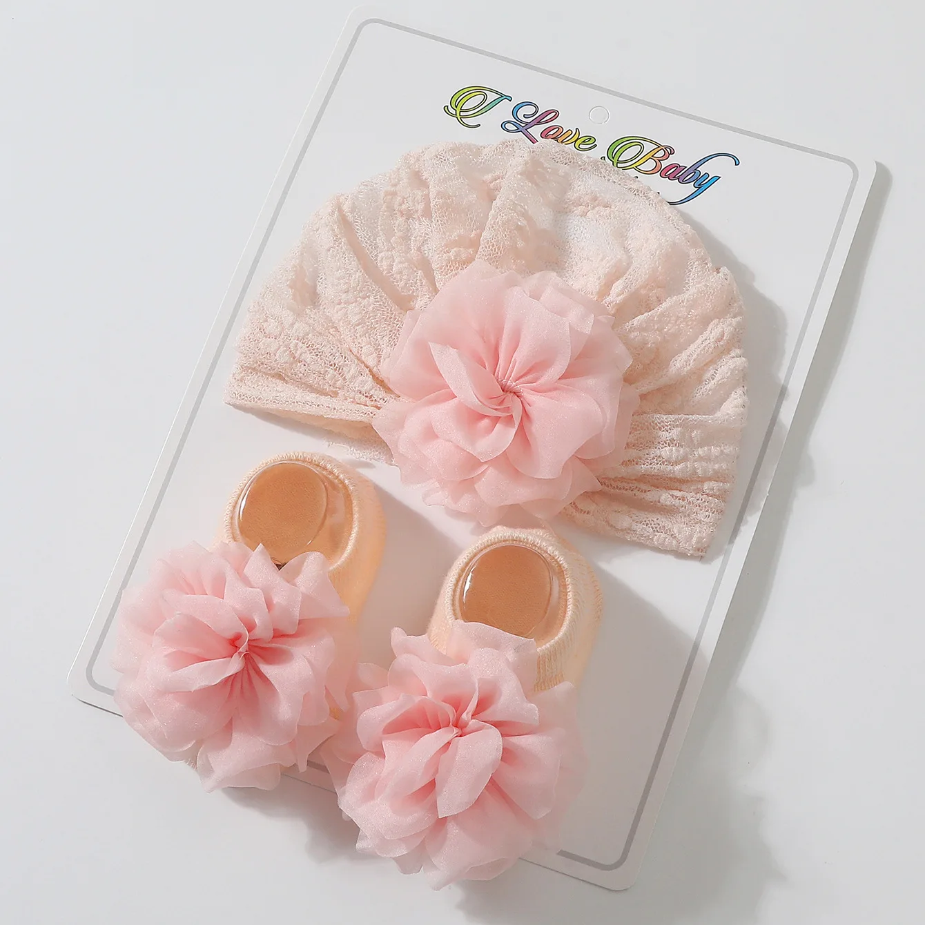Conjunto de verano bebé recién nacido con gorro floral y calcetines - imagen 5