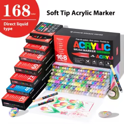 Set de pinturas acrílicas para niños con colores variados y pinceles