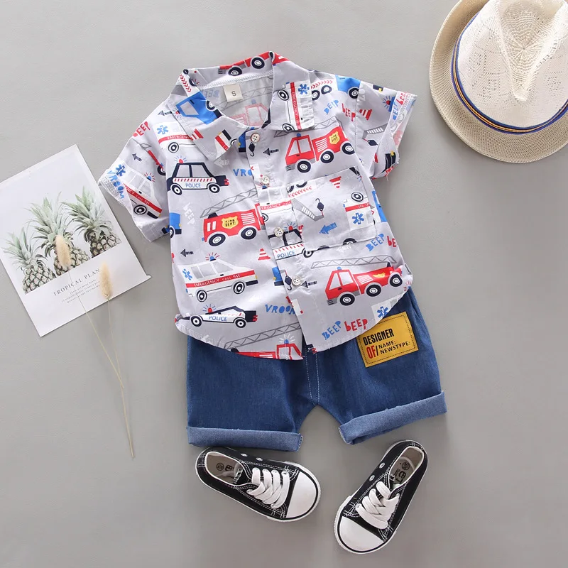 Conjunto verano de algodón para niño – Camiseta y short estampado - imagen 3