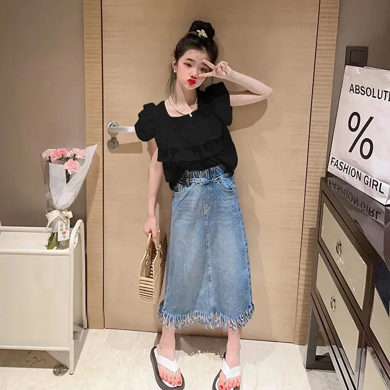 Falda vaquera infantil para niña – Estilo casual de verano