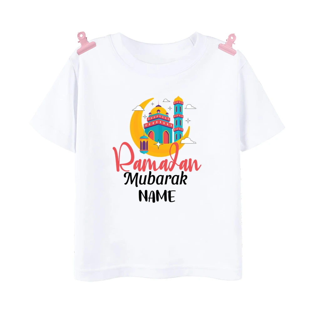 Camiseta infantil personalizada Eid Mubarak, para vacaciones