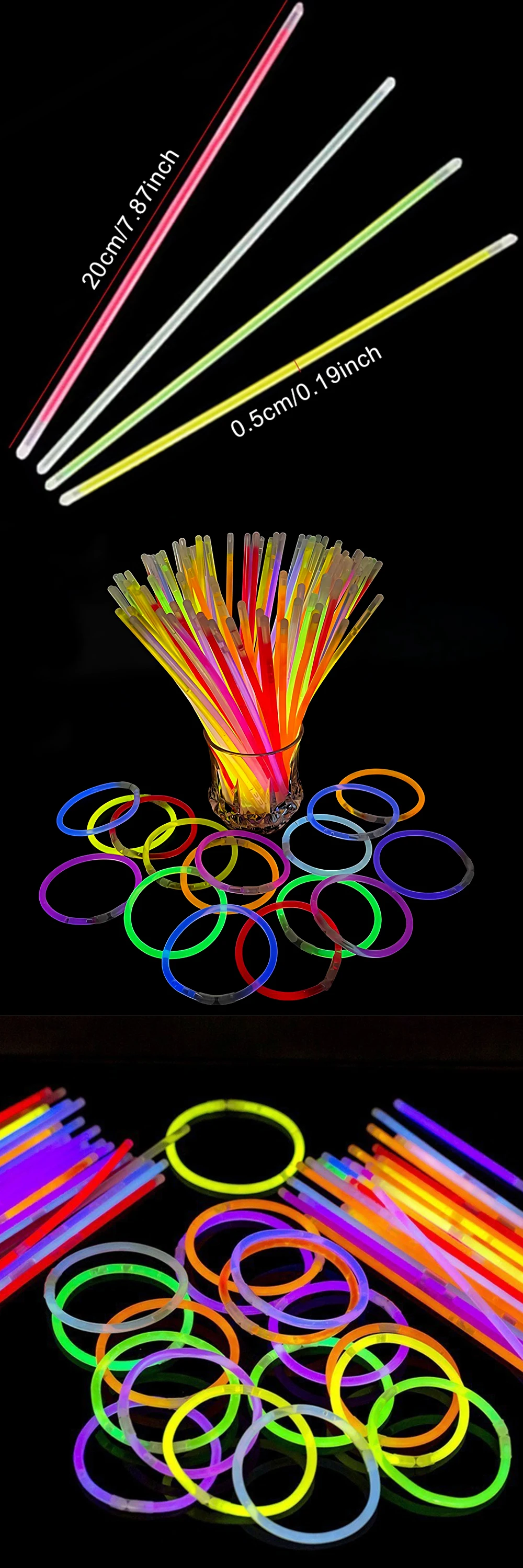 Palo fluorescente para ambiente nocturno