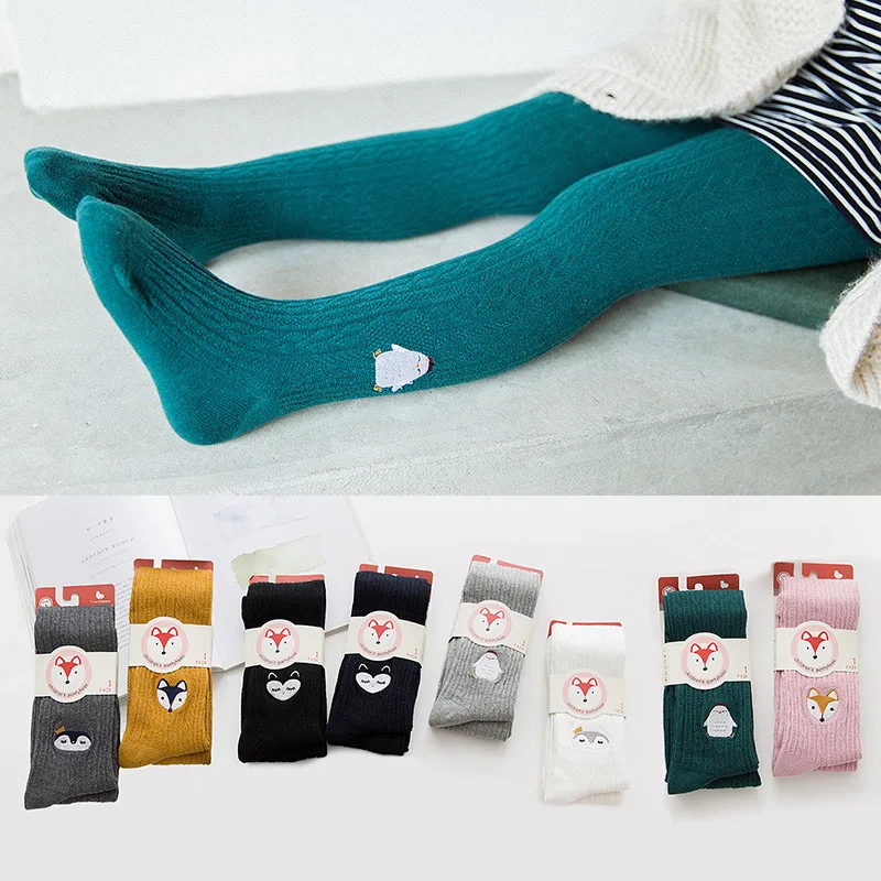 Pantimedias cálidas para niñas con bordado de dibujos animados - imagen 5