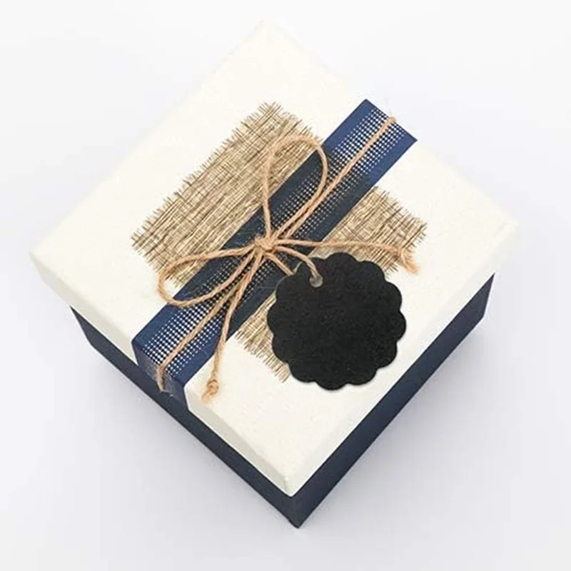 Etiquetas redondas de encaje para regalo, papel kraft artesanal - imagen 4