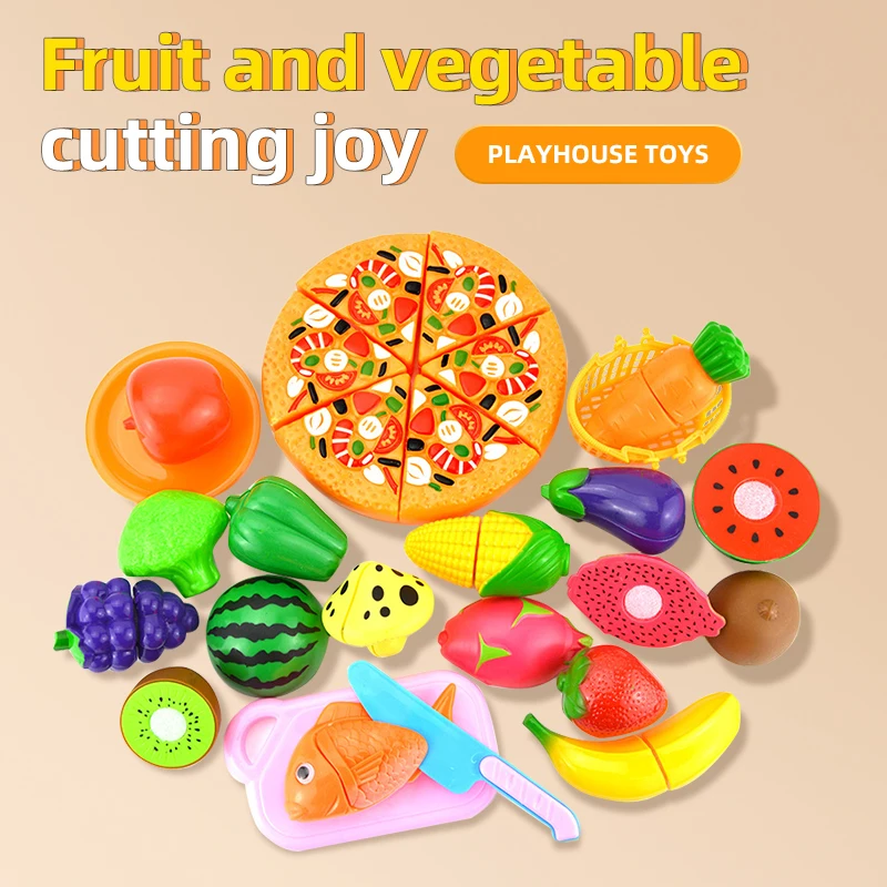 Juego de cocina de pizza con frutas y verduras de juguete - imagen 5