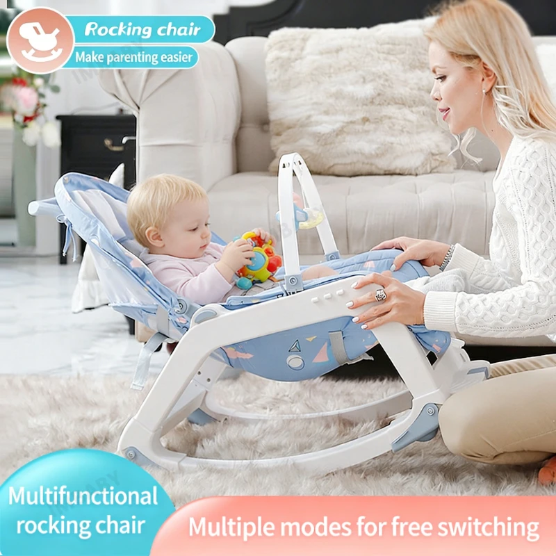 Silla mecedora bebé multifuncional ajustable para comer con música - imagen 3