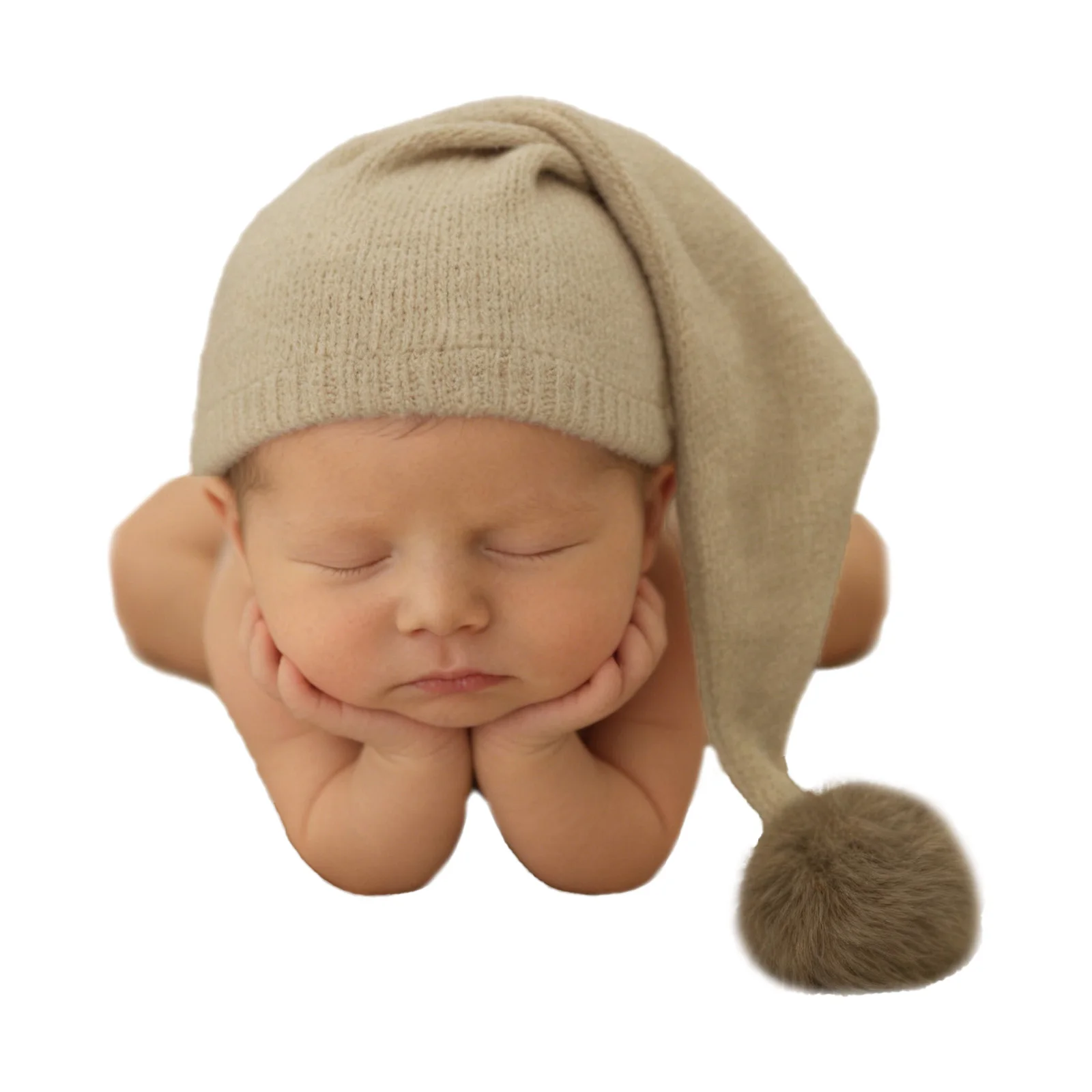 Gorro de punto con borla peluche para bebé, invierno - imagen 2