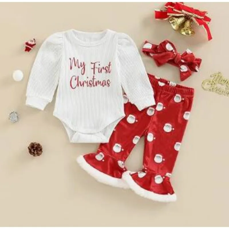Conjunto de Navidad para recién nacida con body y diadema - imagen 2