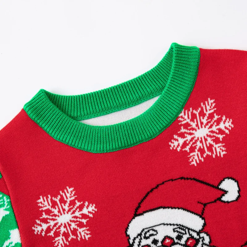 Jersey Navidad infantil cuello redondo dibujos animados tejido invierno - imagen 3