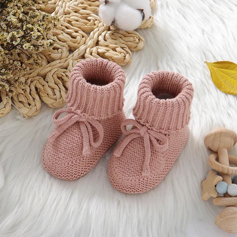 Botines tejidos con suela suave para primeros pasos del bebé - imagen 3