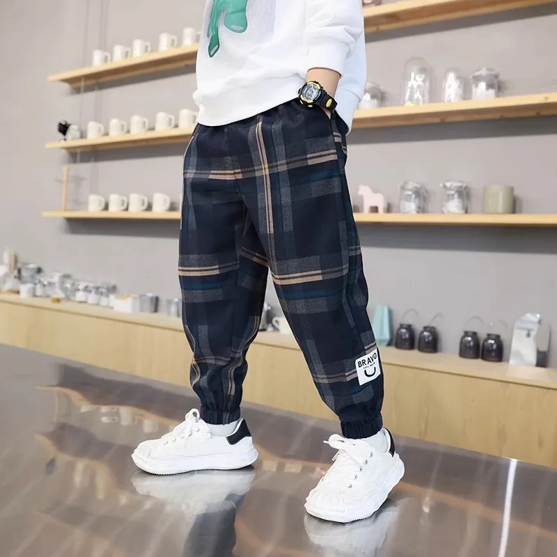 Pantalones de cuadros de algodón para niño – Primavera/Otoño - imagen 3