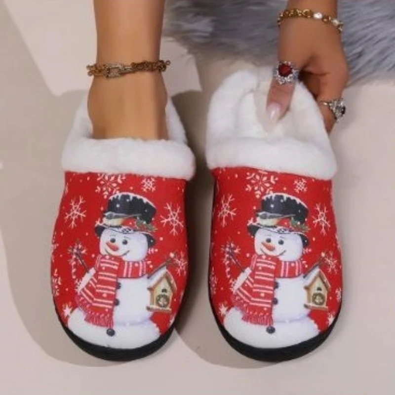 Zapatillas de estar por casa mullidas antideslizantes navideñas unisex