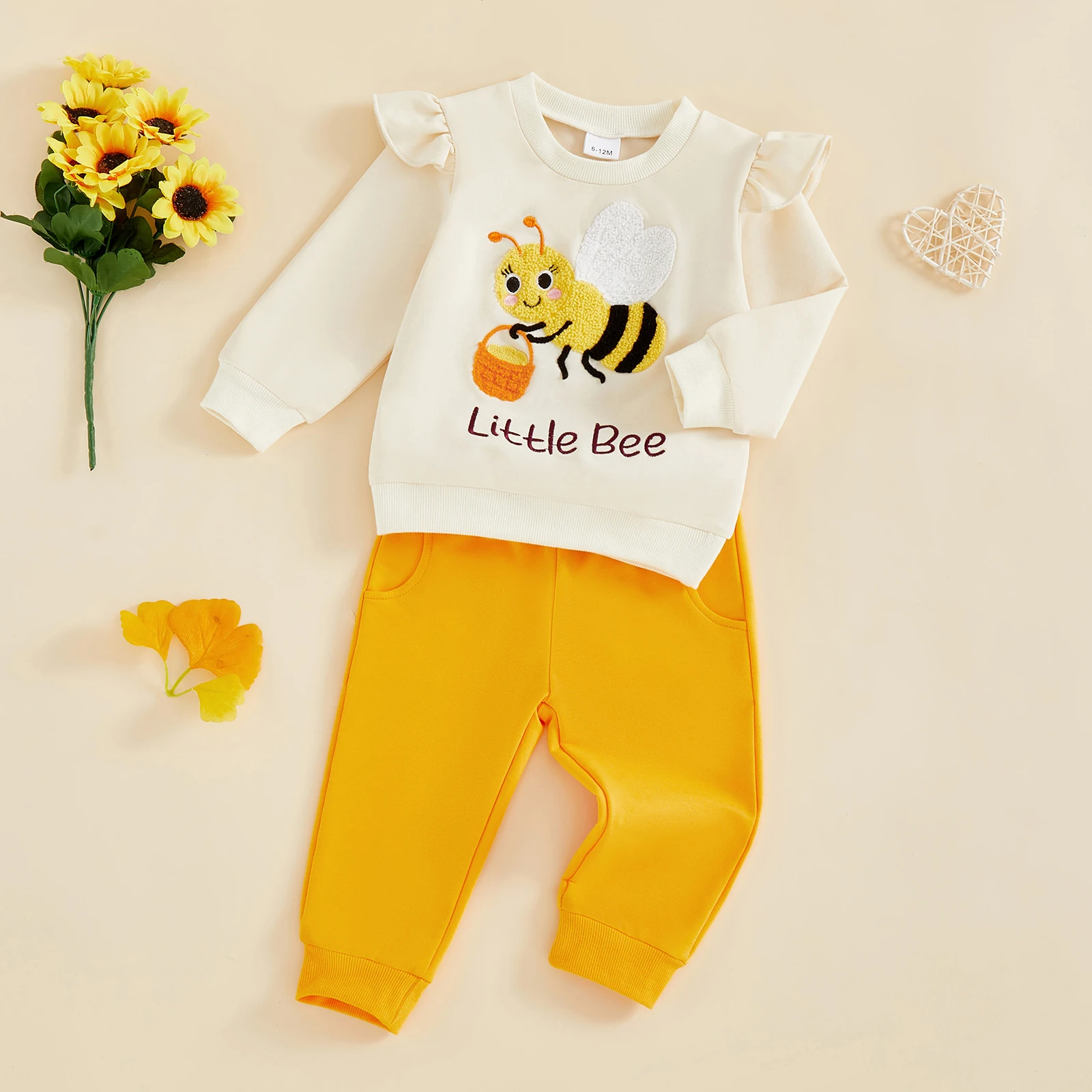 Tregren conjunto bebé niña sudadera y pantalón abeja cuello redondo - imagen 2