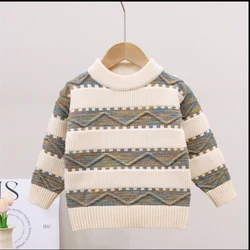Jersey de punto a rayas para niño – Manga larga de otoño