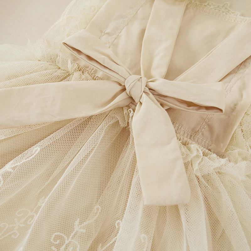 Tregren vestido de princesa niña con encaje floral sin mangas - imagen 2