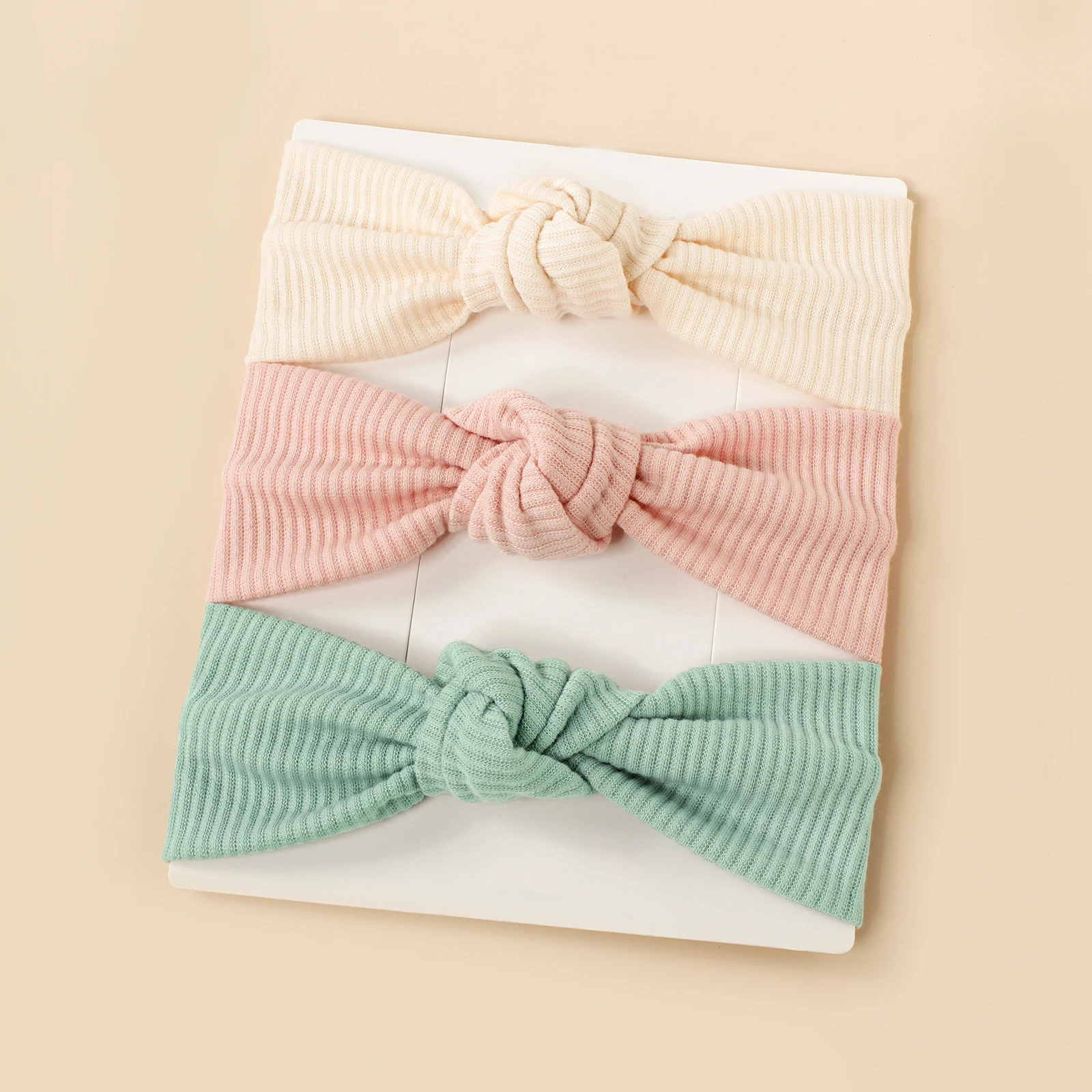 Diadema trenzada para bebé – Pack de 3 bandas lisas sport