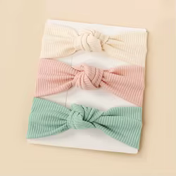 Diadema trenzada para bebé – Pack de 3 bandas lisas sport