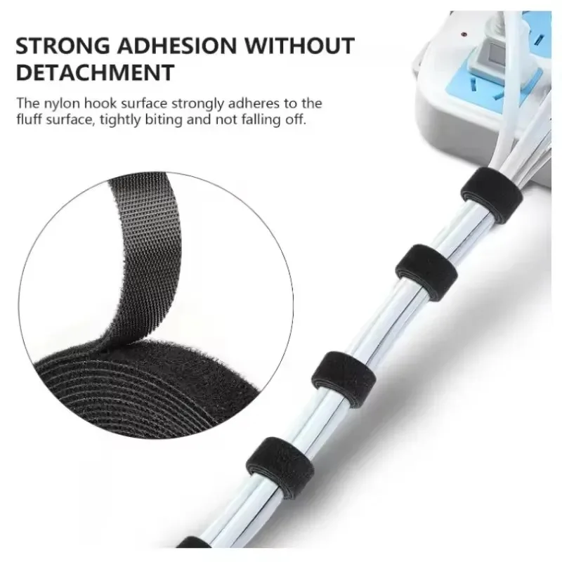 Organizadores de cables reutilizables con adhesivo y clips para sujeción - imagen 2
