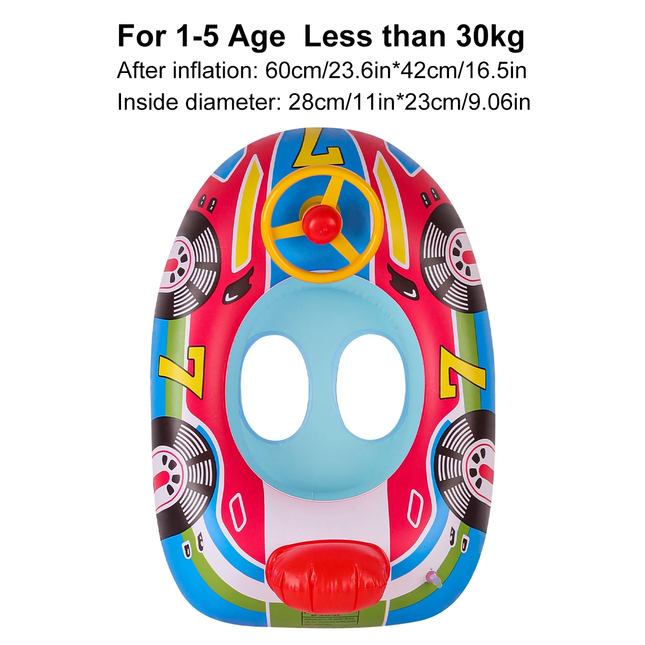 Asiento flotante para piscina infantil con forma de coche y asas - imagen 2