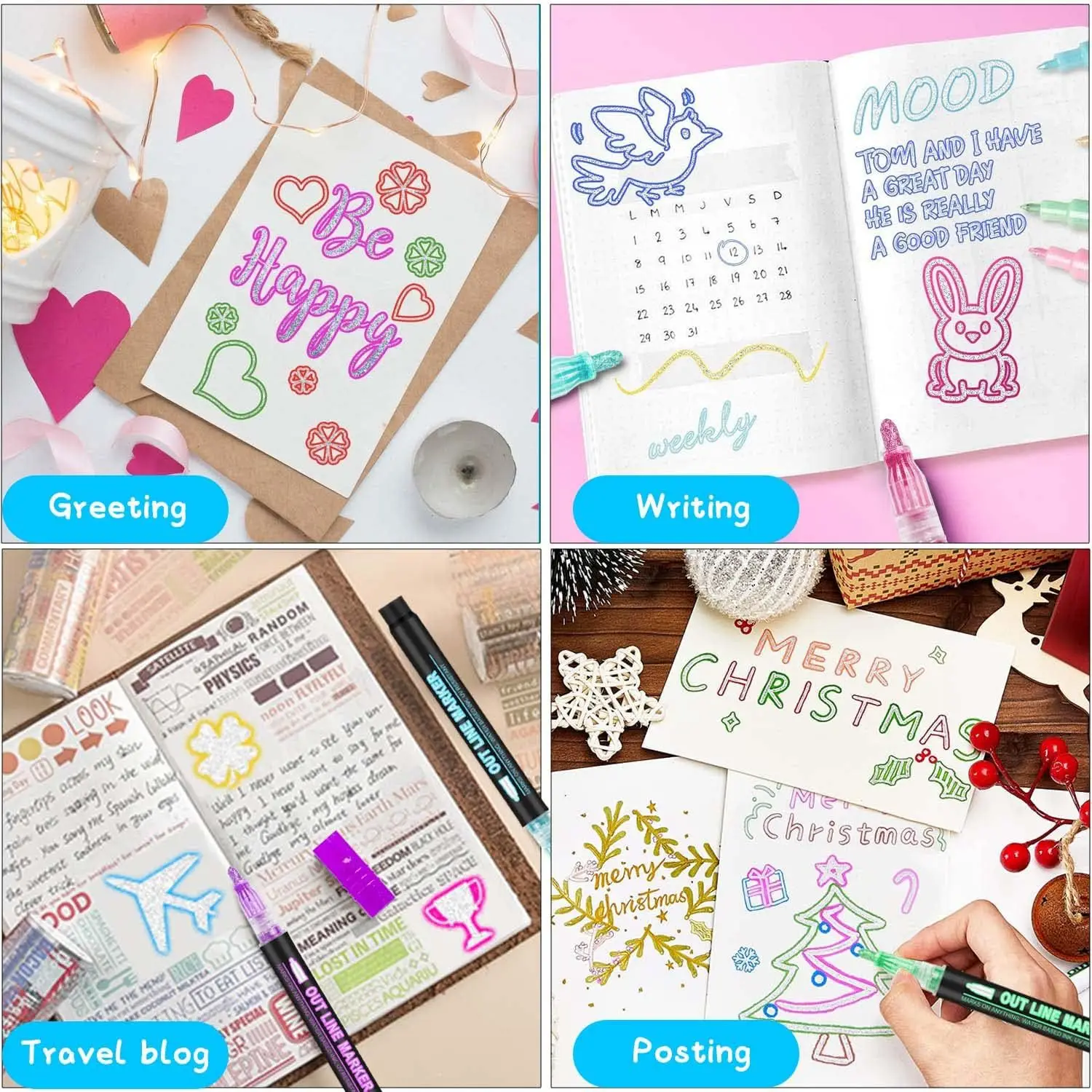 Rotuladores metálicos brillantes para manualidades infantiles - imagen 3