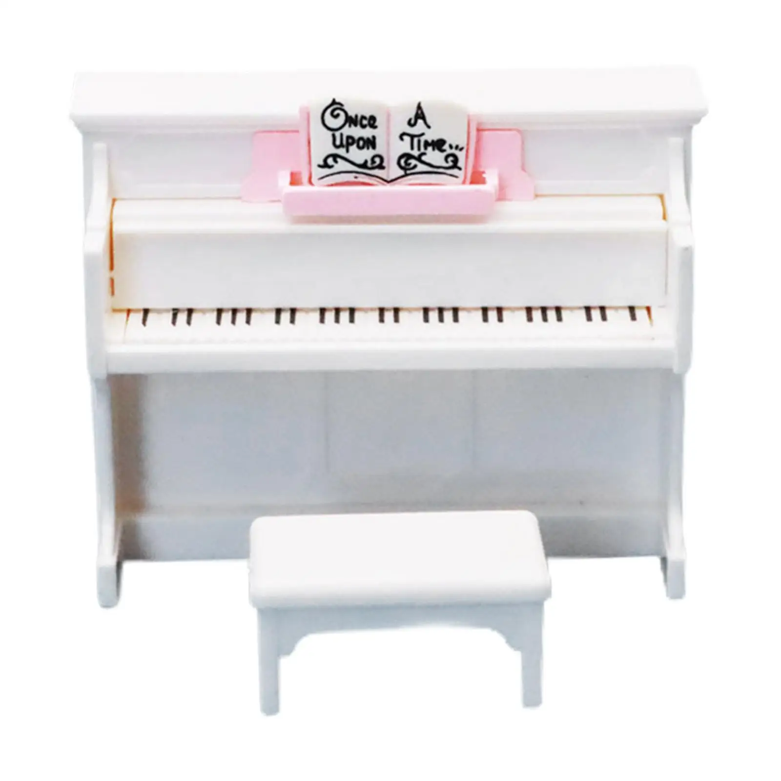 Taburete de piano en miniatura blanco para juego de imitación - imagen 3