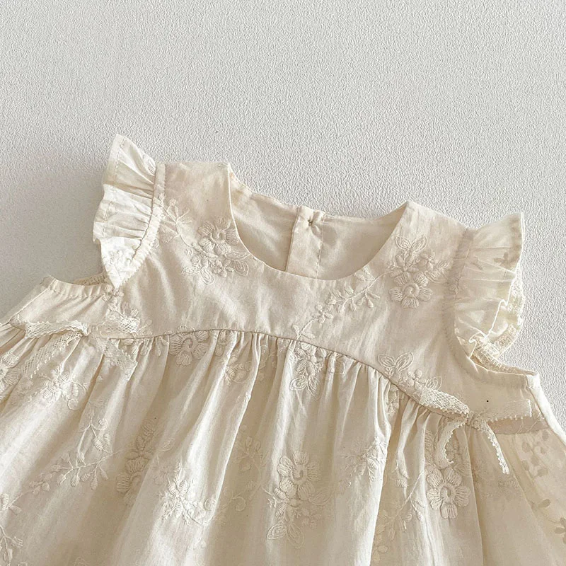 MILANCEL camiseta de verano bordada floral para niña mangas voladoras - imagen 2
