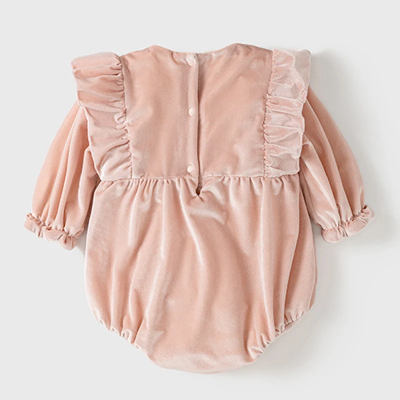 Mono encaje lazo rosa para bebé niña – Conjunto invierno - imagen 2