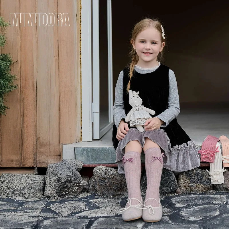 Calcetines altos de rodilla con lazo de princesa para niños - imagen 2