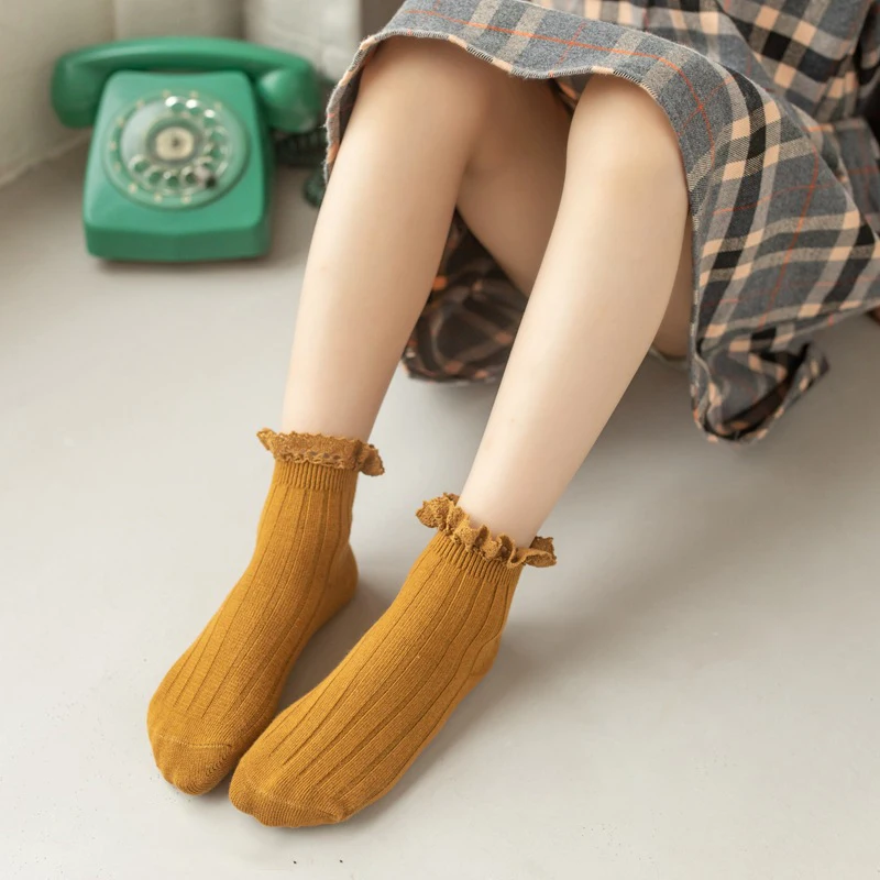 Medias de encaje con volantes para niña – Ballet transpirables - imagen 3