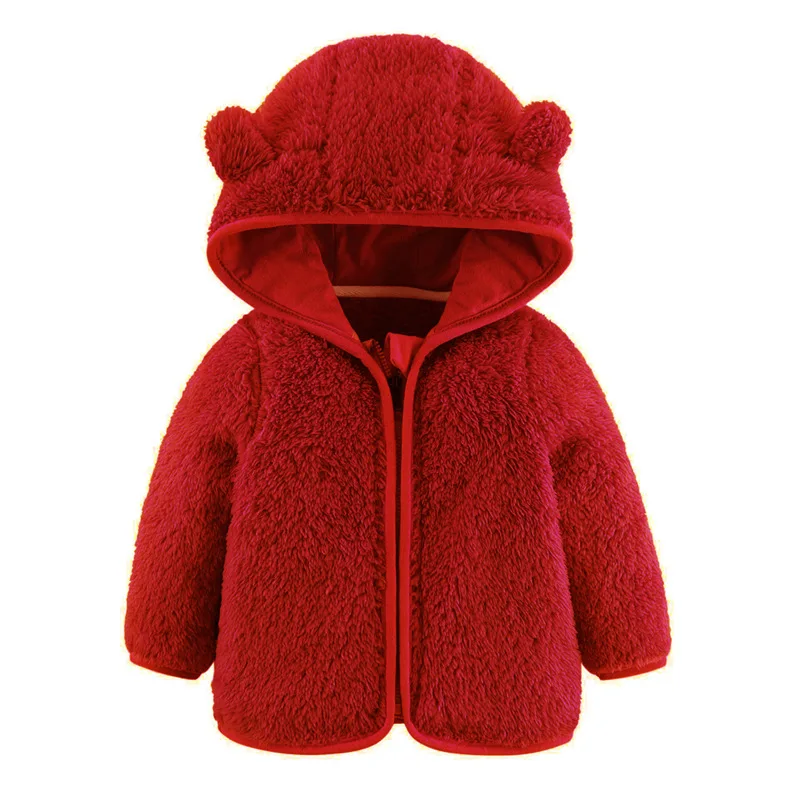 Chaqueta lana bebé con cremallera y capucha – Abrigo invierno