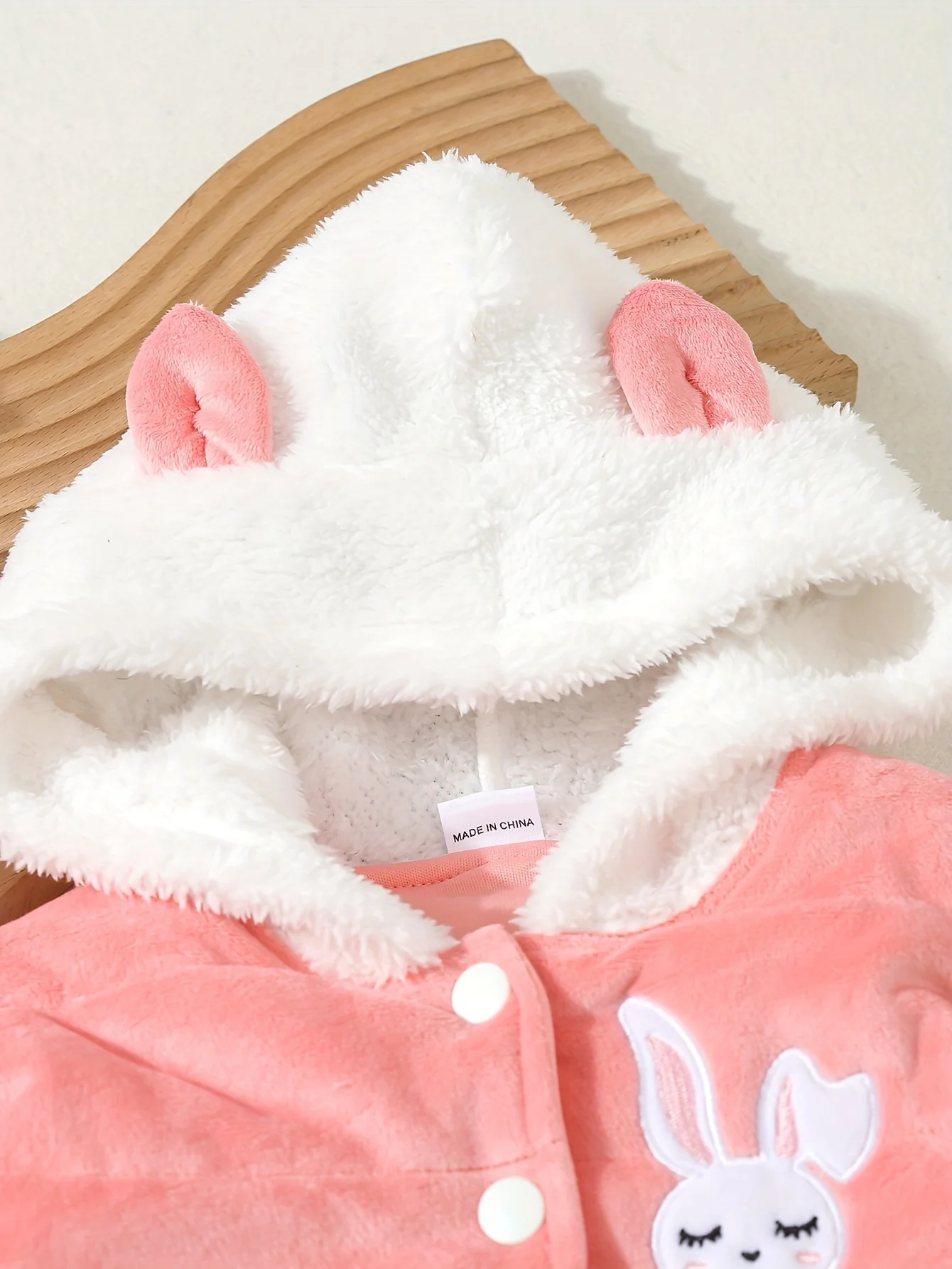 Chaqueta acolchada de algodón con bordado conejo para niña invierno - imagen 4