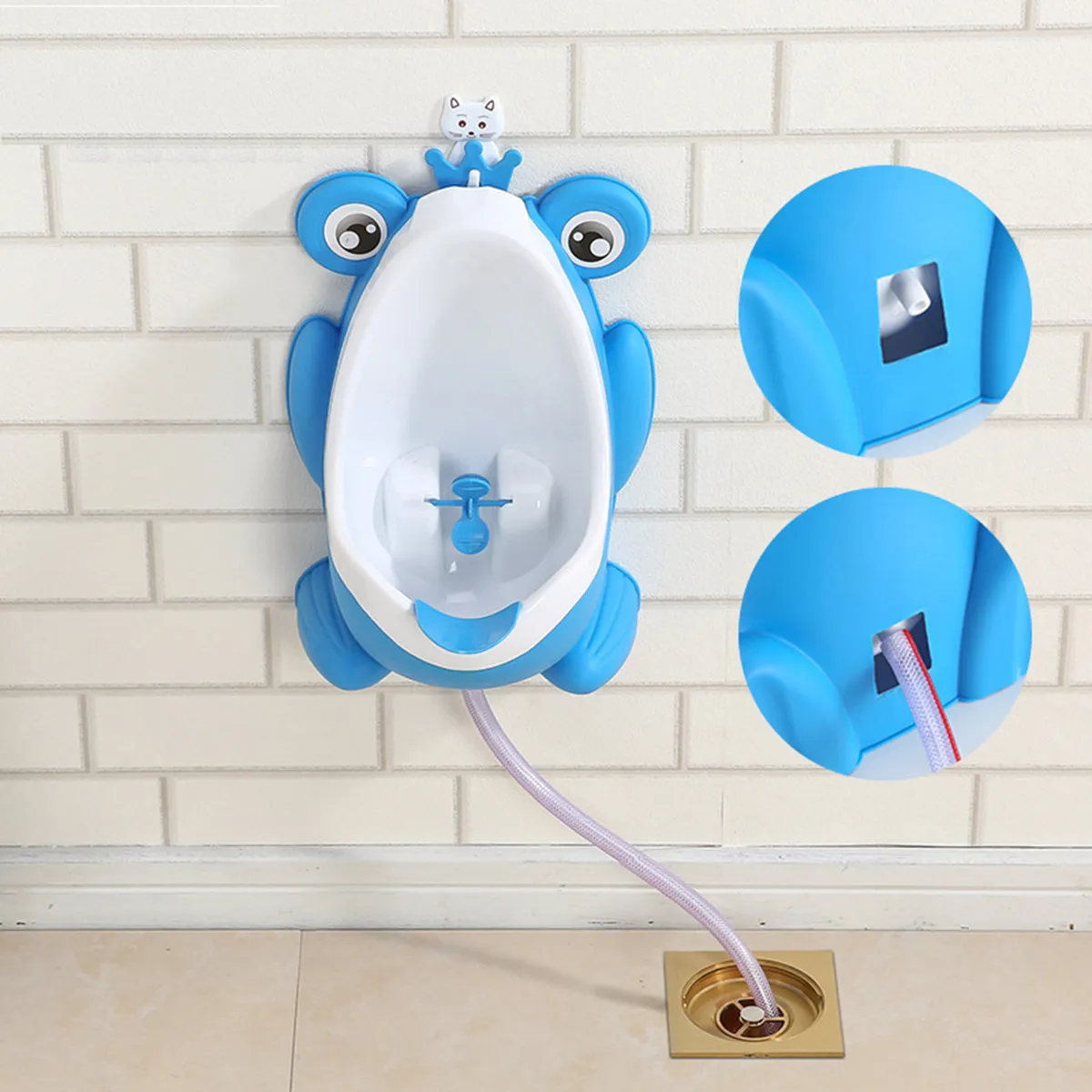 Urinario infantil con diseño de rana para entrenamiento en baño