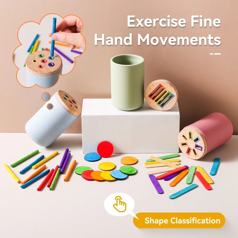 Cubo Montessori con formas de colores para bebé