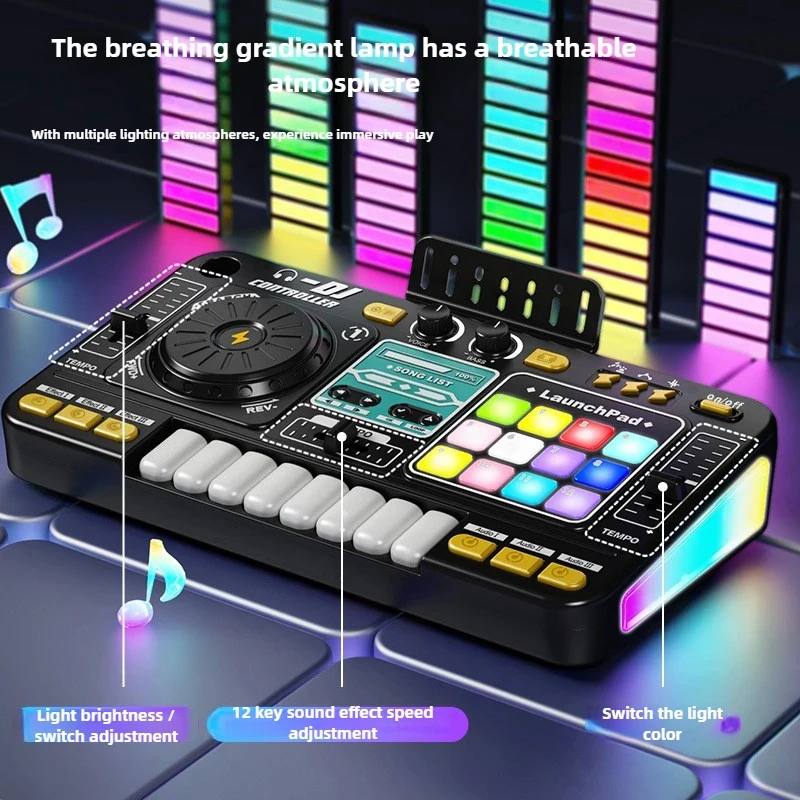 Consola DJ infantil con micrófono y luces, control por app - imagen 2
