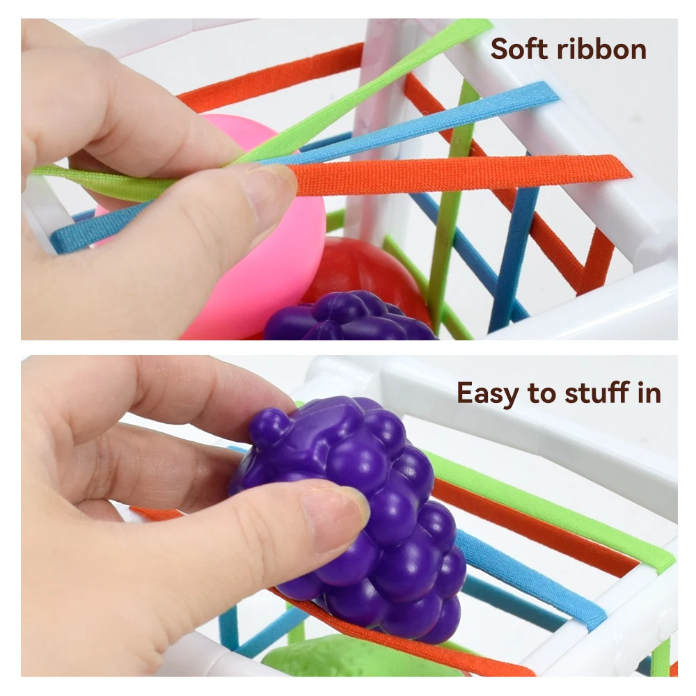 Cubo clasificador de formas Montessori sensorial para bebés - imagen 5