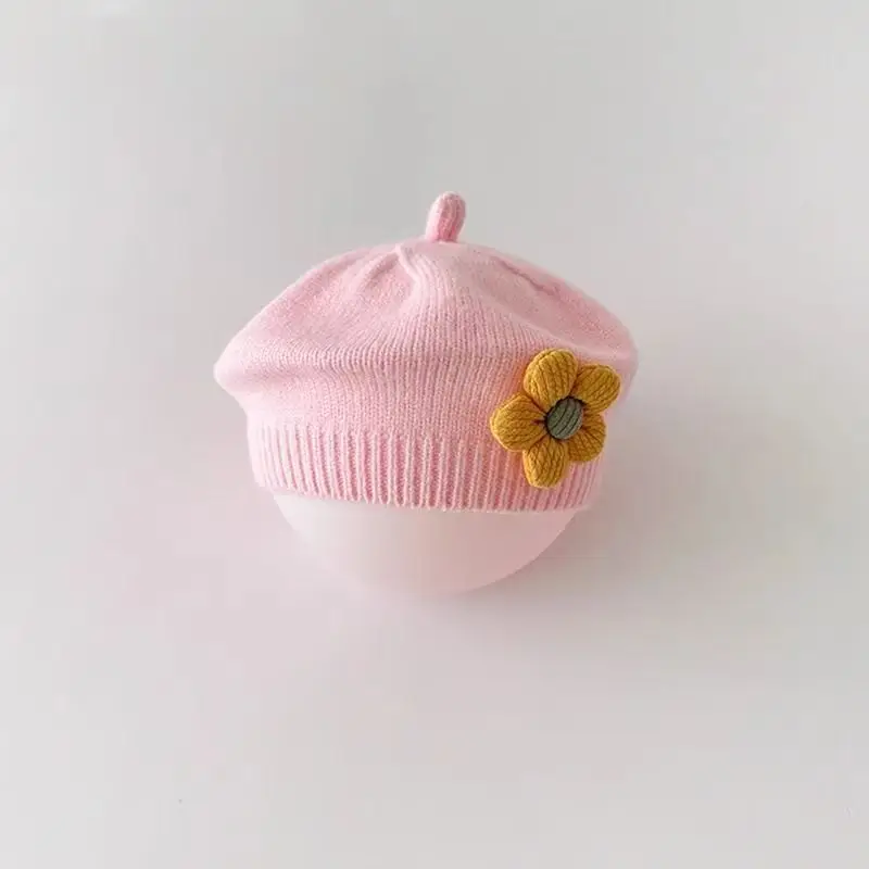Gorros bebé otoño invierno: boinas y sombreros de pintor con flores - imagen 3