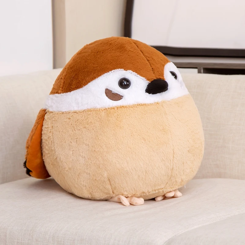 Peluche de ave gorrión y cuervo cojín suave redondo realista - imagen 3