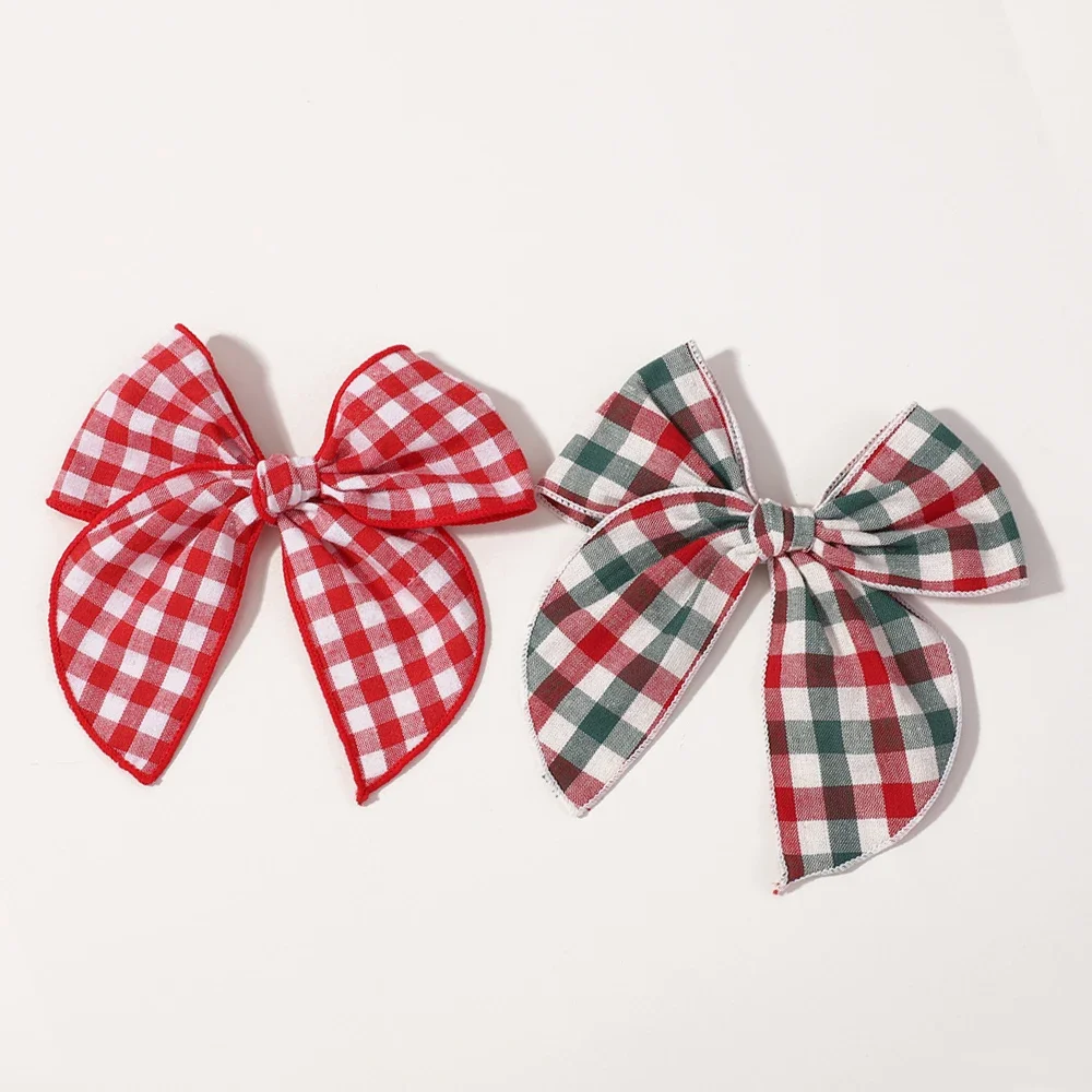 Horquillas con lazos navideños para niñas, pinzas artesanales - imagen 5
