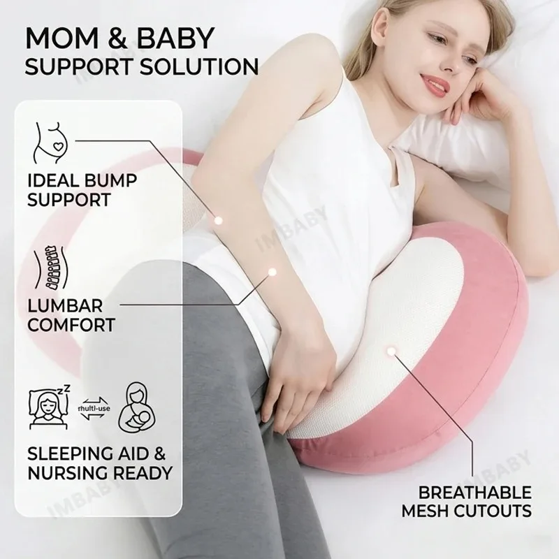Almohada para embarazo ergonómica viscoelástica con funda lavable