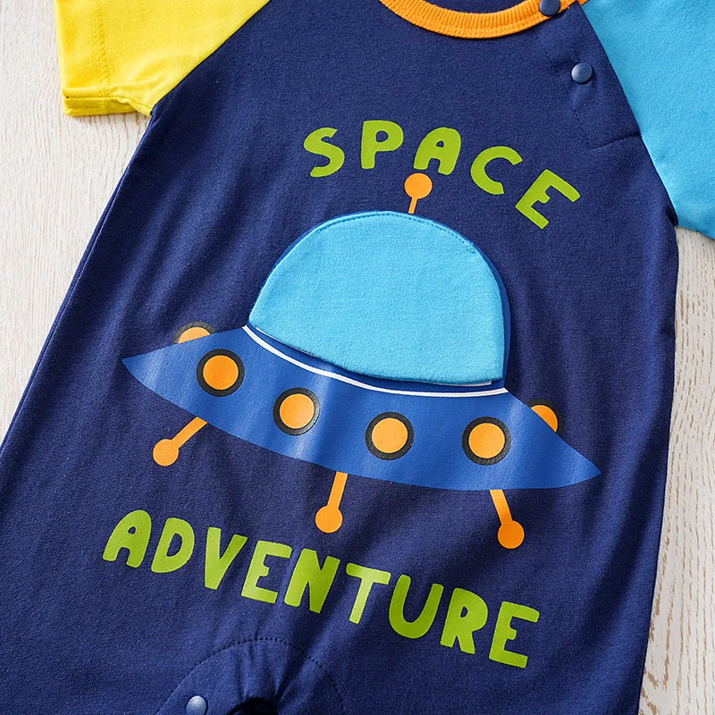 Mono de bebé de algodón con estampado OVNI para verano - imagen 4