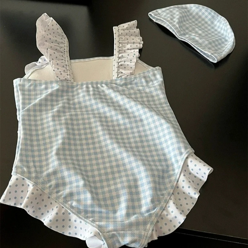 Bañador de una pieza para niña con encaje y pajarita - imagen 3
