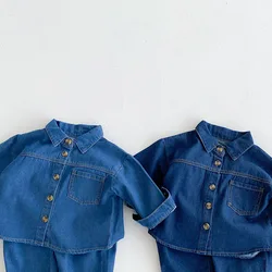 MILANCEL conjunto vaquero de otoño para niños con bolsillo